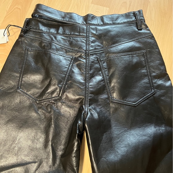 AGOLDE Recycled Leather Broken Waistband in Detox Black Size 27 retail $398 - Picture 6 of 15